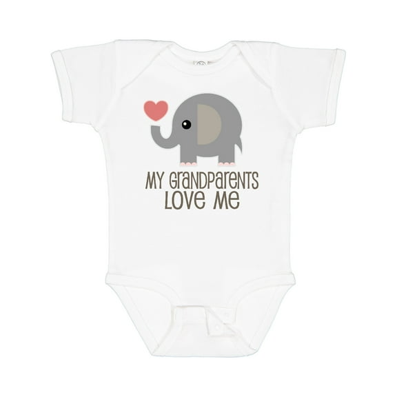 Inktastic My Grandparents Love Me Elephant Boys or Girls Baby Bodysuit