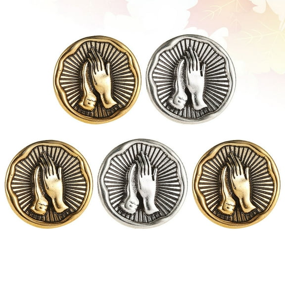 EXHUMKY Praying Hand Brooch Pin with Delicate Making for Decoration in Assorted Color and Perfect for Parties 5pcs