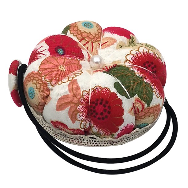 Cojín de poliéster para coser muñeca, correa elástica ajustable, alfiletero, soporte para alfileres de costura para el hogar, rojo Inevent HA7730-01B