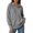 Gray, variant on Women's Ribbed Full Zip Sweat Jacket, Long Sleeve Collared Coat with Pouch Pocket, Sizes S-2XL