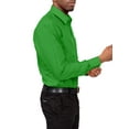 thumbnail image 4 of G-Style USA Men's Regular Fit Long Sleeve Solid Color Dress Shirts - Green - 5X - 21-21.5 - 36-37, 4 of 6
