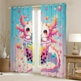 thumbnail image 2 of Erosebridal Pink Axolotl Curtains for Living Room, Cartoon Animal 30%-50% Blackout Curtains Set of 2 (38x45), Milk Tea Boba Curtains Pack of 2, Bedroom Curtains Bedroom Decor, 2 of 6