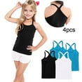 thumbnail image 2 of ZACPNCV 4 Pieces Girls Tank Top Sleeveless Racer Back Top Camisole Cami Undershirts White 2-3 Years, 2 of 7