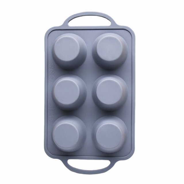 6 Grid Silicone Muffin Cupcake Baking Mold Non Stick Microwave Mold Tray