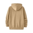 thumbnail image 3 of Sewkxo Men's Graphic Zip Up Hoodies Streetwear Jacket Letter Print Long Sleeve Sweatshirt with Pocket,Khaki 3XL, 3 of 4