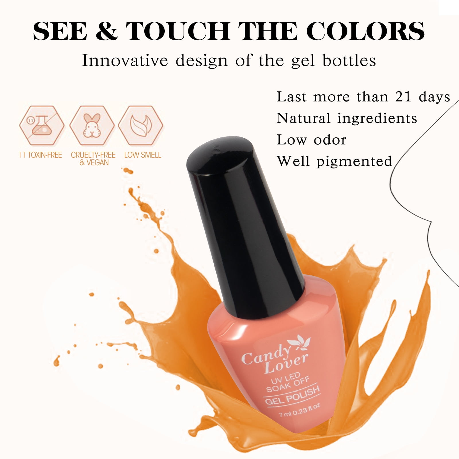 Candy Lover Gel Nail Polish Kit, 22 Colors Candy Macaron UV Gel Polish with Top Coat Base Coat Matte Coat, Gel Nail Polish Set Gift for Girls Women DIY Manicure