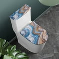 thumbnail image 2 of SEANATIVE Blue Gold Marble Toilet Lid Cover and Toilet Tank Cover 2 PCS Soft Toilet Seat Covers Replacement Toilet Cover Set for Bathroom Accessories Decor, 2 of 7