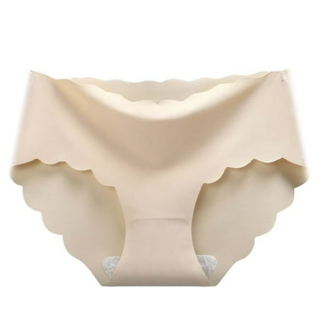 Gewsdrf Seamless Underwear Cotton Underwear Women s Seamless Breathable Hipster No Show Stretch Ice Silk Underwear Bikini Underwear Briefs Womens Underwear Panties for Women Cheeky Underwear Beige M