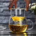 thumbnail image 5 of Taza de té de 12,5 oz con vaso y tapa, taza de té transparente de vidrio de borosilicato resistente al calor para té de hojas sueltas, té floreciente y bolsitas de té, ideal para los amantes, 5 of 5