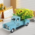 thumbnail image 3 of Christmas Vintage Flower Arrangement Truck Ornament, Farmhouse Rustic Metal Texture Truck Planter Retro Truck Decor, Rustic Vintage Truck Car Decorations Tabletop Decorative, 3 of 5