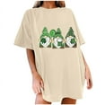 thumbnail image 1 of Birdeem Fashion Woman Solid Round-Neck Print Short Sleeve T-Shirt Printing Loose Blouse Tops, 1 of 5