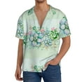 thumbnail image 3 of KLL Succulent Print Men's Shirt Short Sleeve Button Down Summer Cuba Beach Shirts- 4X-Large, 3 of 7