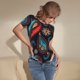thumbnail image 3 of Balery Paisley1 Body de cuello redondo de manga corta para mujer Tops de manga corta Tops básicos-Medium, 3 of 7