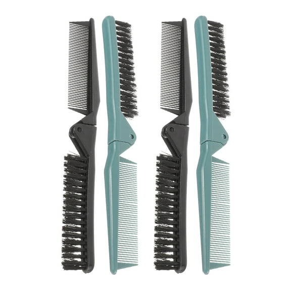 NICEXMAS 4Pcs Travel Hair Brush Folding Comb Compact Design Ergonomic Handle Assorted Color