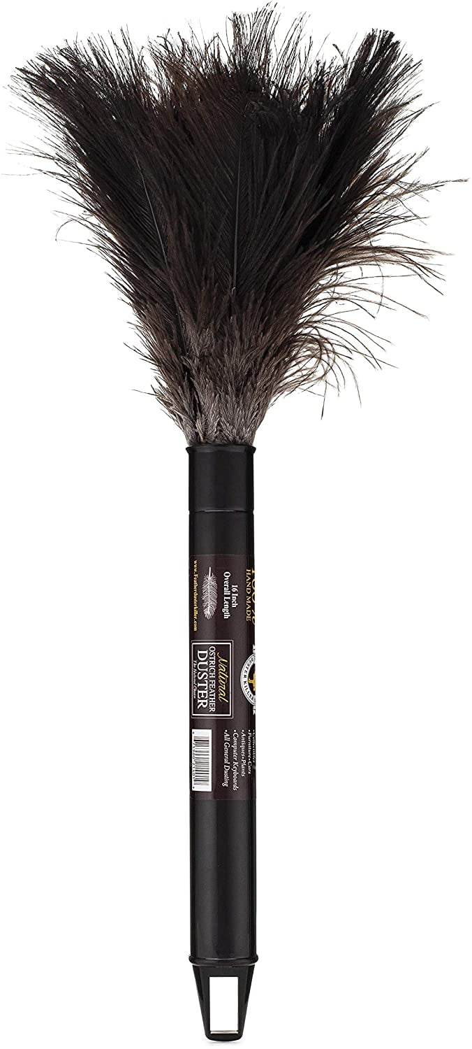Ostrich Retractable Feather Duster Actually Traps Holds Dust Extends 14" 