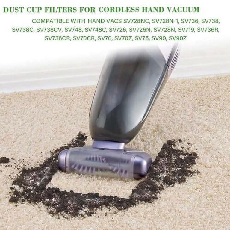 SEMOIC Dust Cup Filters Replacement for Shark Cordless Handheld Vacuum SV780 SV75Z SV728N SV726N,Replaces Part XF769 - 6