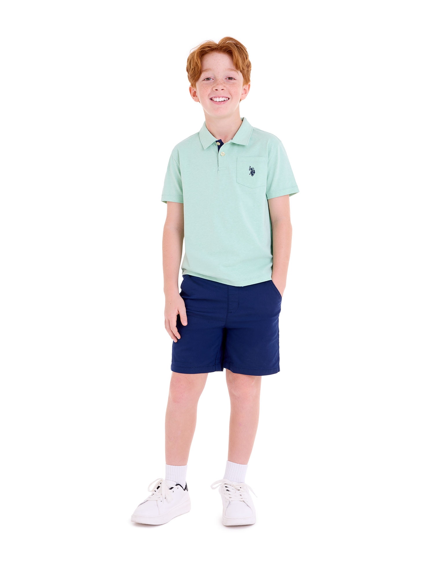 U.S. Polo Assn. Boys Jersey Pocket Polo Shirt, Sizes 4-18