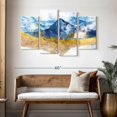 thumbnail image 3 of Elephant Stock Golden Abstract Mountain Wall Art - Horizontal Multi Panel Canvas - Living Room Wall Decor - Abstract Multi Panel - Beige And Blue Decor - 52" x 32", 3 of 8