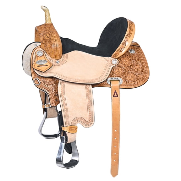16 Western Horse Saddle American Leather Barrel Flex Tree Trail Hilason