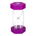 thumbnail image 1 of Temporizador de arena de 1 minuto Uxcell, reloj de arena pequeño hexagonal, cuenta regresiva de vidrio de arena morado, 1 of 5