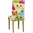 thumbnail image 4 of ZHANZZK Colourful Owl Stretch Chair Cover Protector Seat Slipcover for Dining Room Hotel Wedding Party Set of 6, 4 of 6