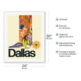 thumbnail image 2 of Dallas Texas - Sunflower Spur with Cowboy Boot - Vintage Airline Travel Poster c.1960s - Fine Art Rolled Canvas Print 20in x 26in, 2 of 4