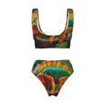 thumbnail image 2 of Honeii Chameleon Print Women’s Bikini Set,Two Piece Swimsuit Bathing Suits,Stylish High Elasticity Swimwear for Beach and Pool, 2 of 7