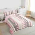 thumbnail image 4 of Manfei Modern Abstract Ombre Bedding Comforter Set, Chic Pink Rectangle Plaid Twin Comforter Sets, Teens Adult Female Man Reversible Bedding Set, Breathable Home Decor, 2-Piece, 4 of 9