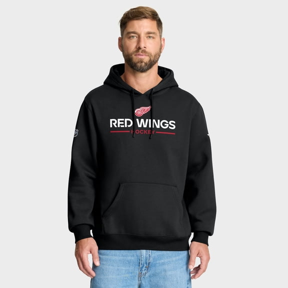 Men's Fanatics Black Detroit Red Wings Authentic Pro Primary Hoodie
