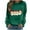Army Green, variant on Christmas Sweatshirts for Women Santa Claus Print Sweatshirt Vintage Xmas Long Sleeve Round Neck Pullover Casual Loose Fitting Tops Xmas Style Clothing