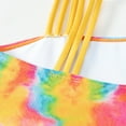 thumbnail image 6 of Ticikt Girls One Piece Swimsuit, Tie Dye Foil Asymmetrical Shoulder Cutout Knot Bathing Suit Beach Swimwear for Kids,Color:Multicolour2, 6 of 8