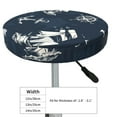 thumbnail image 2 of Uemuo Vintage Marine Pattern Round Bar Stool Seat Covers Washable Stool Cushion Slipcover Elastic Bar Chair Covers-14 inch, 2 of 7