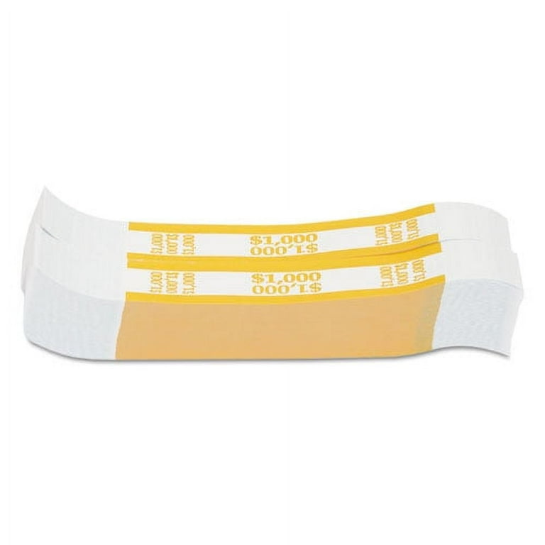 Currency Straps, Yellow, $1,000 in $10 Bills, 1000 Bands/Pack Currency Straps, Yellow, $1,000 in $10 Bills, 1000 Bands/Pack