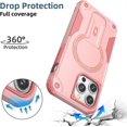 thumbnail image 3 of Case for iPhone 16 Plus,Military Grade [Built-in Kickstand] Magnetic Dual-Layer Heavy Duty Shockproof Protection TPU+PC Phone Case for iPhone 16 Plus,6.7 Inch 2024 (Pink), 3 of 15