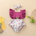 thumbnail image 2 of Body Para Bebé, Conjunto De Canastilla, Mono Para Niño Recién Nacido, Chaleco Para Niña, Estampado De Sirena, Mameluco Con Volantes, Diadema, Conjunto Morado Odeerbi  LM103-703, 2 of 9