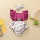 thumbnail image 2 of Body Para Bebé, Conjunto De Canastilla, Mono Para Niño Recién Nacido, Chaleco Para Niña, Estampado De Sirena, Mameluco Con Volantes, Diadema, Conjunto Morado Odeerbi  LM103-705, 2 of 9