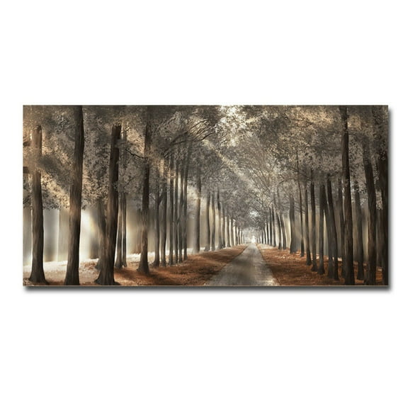 Fall Scenery Canvas Wall Art, Tree Wall Decor Nature Sunlight Forest Landscape Prints Picture Decor for Home Decoration Modern Fall Scenery Painting Framed Artwork 31.4x15.7 inch