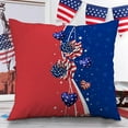 thumbnail image 2 of Funda de almohada del Día de la Independencia | Rojo, Blanco, Azul, Corto Peludo Funda Decorativa | Estampado de bandera a una cara | 45x45cm | Cojín festivo de la silla del sofá cama | Decoración, 2 of 4