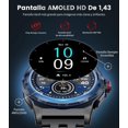 thumbnail image 4 of Smartwatch Hombre Militar con Llamadas Bluetooth, IP68 Impermeable Smartwatch con 129+ Modos Deportivos/SpO2/Pulsómetro/Monitor de Sueño,Reproducir Música,Reloj Inteligente Hombre iOS Android, 4 of 5