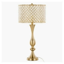 LumiSource Gold Metal, Clear Crystal Topaz 27" Metal Table Lamp
