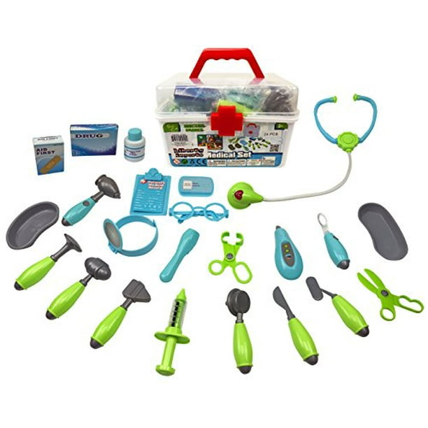 Family Doctor Medical Kit Playset for Kids24 Pieces Pretend Play Tools