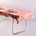 thumbnail image 6 of BalsaCircle 40" x 90" Rose Gold Metallic Rectangular Disposable Plastic Tablecloth Tables, 6 of 6