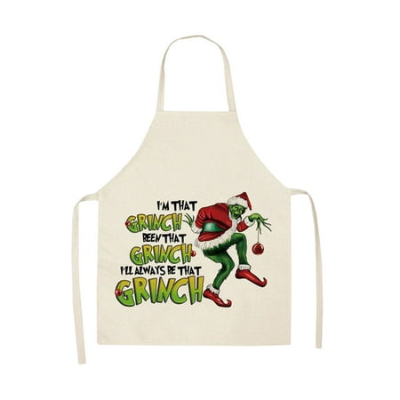 

Grinch Christmas Decorations Christmas Ornaments Grinch Decor Christmas Apron Cotton And Linen Merry Xmas Apron Christmas Aprons For Christmas Party Aldult