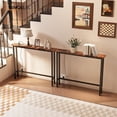 thumbnail image 2 of 79" Narrow Console Table with Power Outlet 2 Pack, Rustic Brown | Entryway Table with Charging Station & 4.9 Ft Extension Cord & Adjustable Feet, behind Couch Table for Living Room, Hallway, 2 of 8