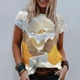 thumbnail image 2 of CHOK Vêtements pour Femmes Liquidation Mode Femme Blouse à Col Rond Imprimé Manches Courtes T-Shirt Hauts d'Été, 2 of 6