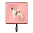 thumbnail image 1 of Jack Russell Terrier Checkerboard Pink Leash or Key Holder, 1 of 1
