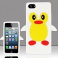 thumbnail image 2 of for iphone se - 5 - 5g - 5s (at&amp;t/sprint/verizon/cricket) funny penguin silicon case - white scfpng, 2 of 2