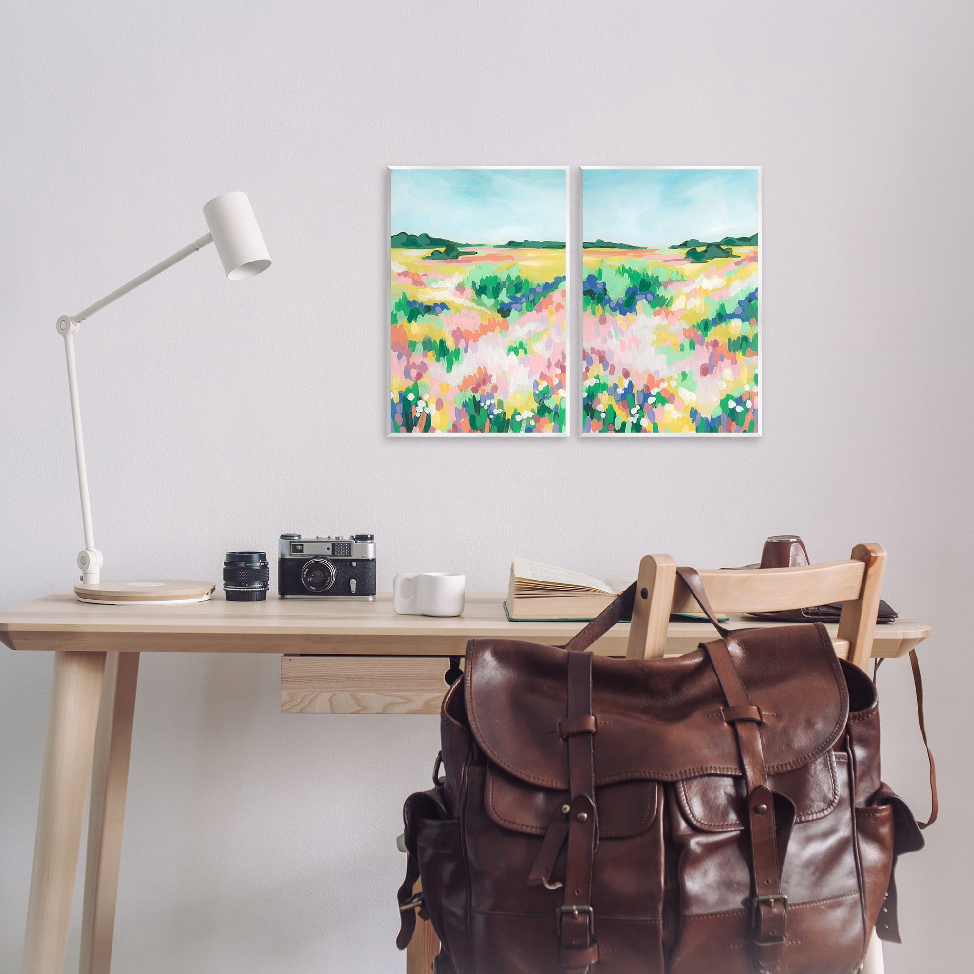 Stupell Industries Modern Country Meadow Landscape Painting Unframed Art Print Wall Art, 10 x 15, Set of 2