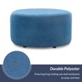 thumbnail image 2 of BELLEZE 24" Modern Round Pouf Fabric Footstool Seat Home Living Room Ottoman, Blue, 2 of 7