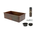 thumbnail image 2 of Premier Copper Products KSP3-KSDB30199 30 inch Hammered Copper Kitchen Apron Sink with Drain, 2 of 2